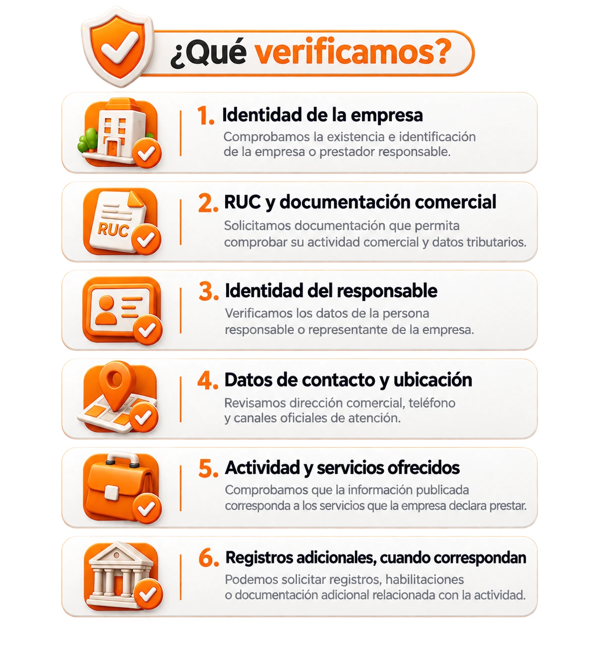 Criterios de verificación de empresas de inmigración